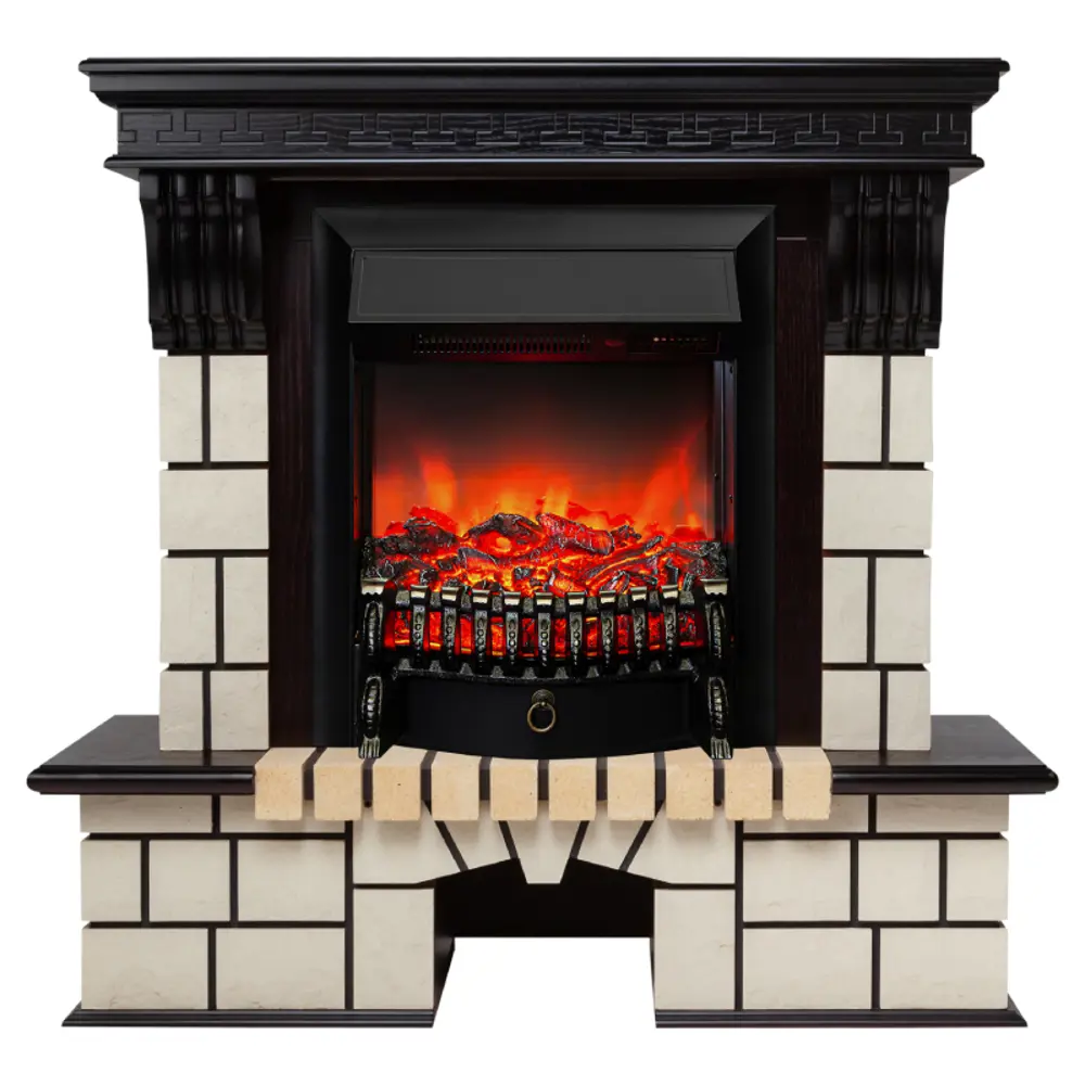 Фото Каминокомплект Realflame Stone с очагом Fobos Lux BL 1600Вт дуб Фото Каминокомплект Realflame Stone с очагом Fobos Lux BL 1600Вт дуб