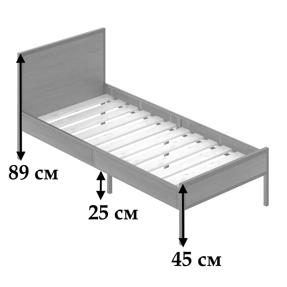 Фото 4 Кровать Solarius Komp100loft-lak-black 105 x 89 x 206 см сосна цвет бежевый