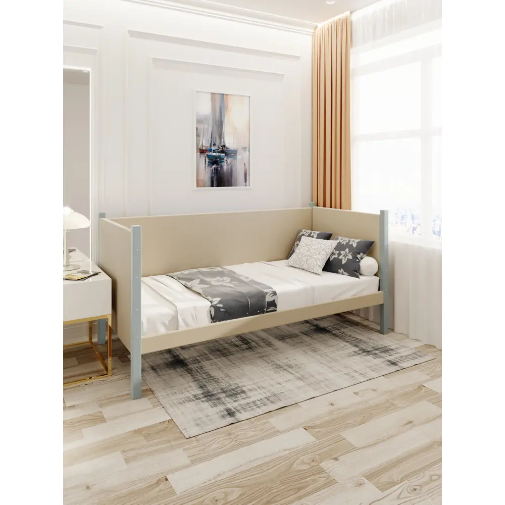 Фото 4 Кровать Solarius Тахта орто основание tahta-obiv-spin-beg80-170gol-orto 90 x 101 x 180 см дерево цвет бежевый/голубой Фото 4 Кровать Solarius Тахта орто основание tahta-obiv-spin-beg80-170gol-orto 90 x 101 x 180 см дерево цвет бежевый/голубой