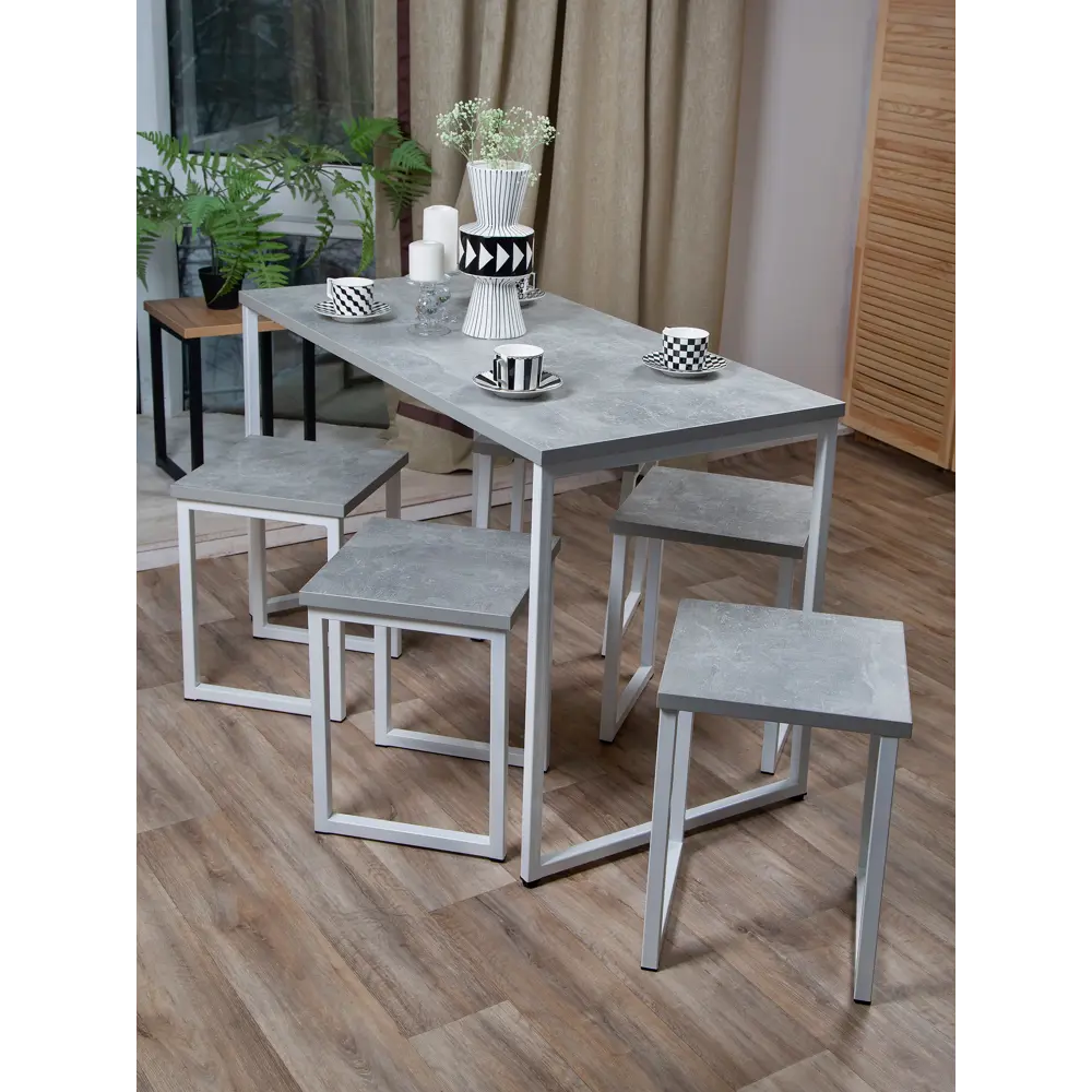 Фото Стол прямоугольный Diko loft 140x70 см лдсп цвет ателье светлый Фото Стол прямоугольный Diko loft 140x70 см лдсп цвет ателье светлый
