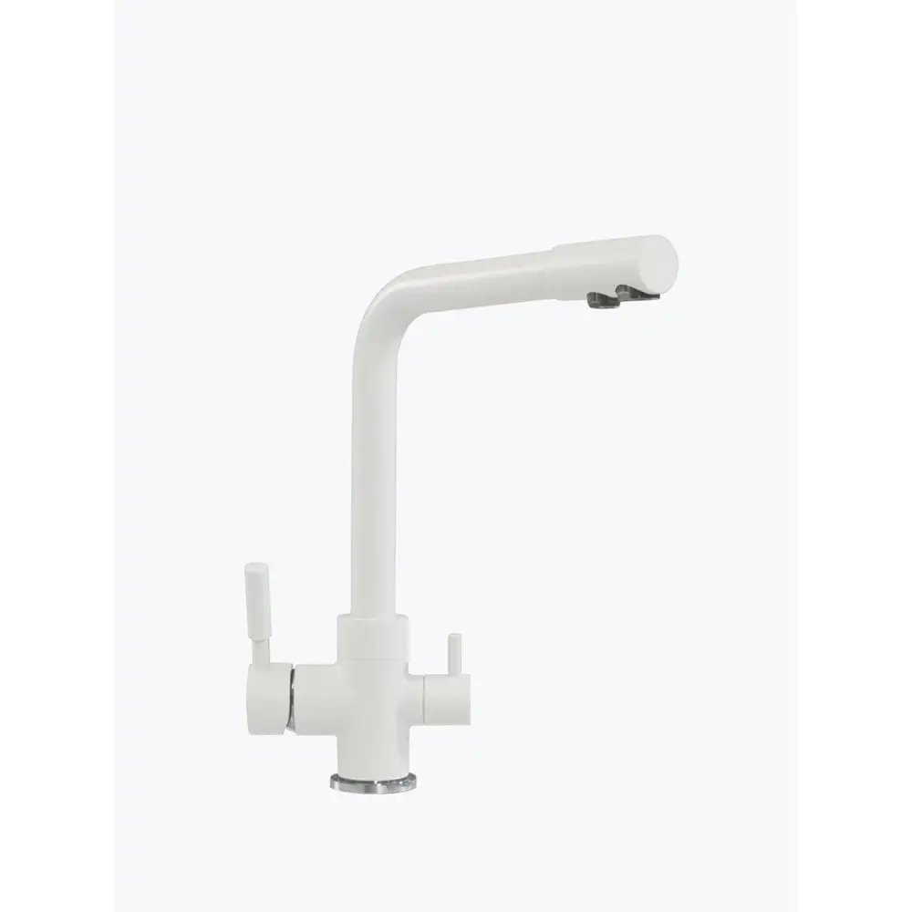 Фото Смеситель для кухни Tolero 627642 поворотный излив 29.5 см цвет белый Фото Смеситель для кухни Tolero 627642 поворотный излив 29.5 см цвет белый