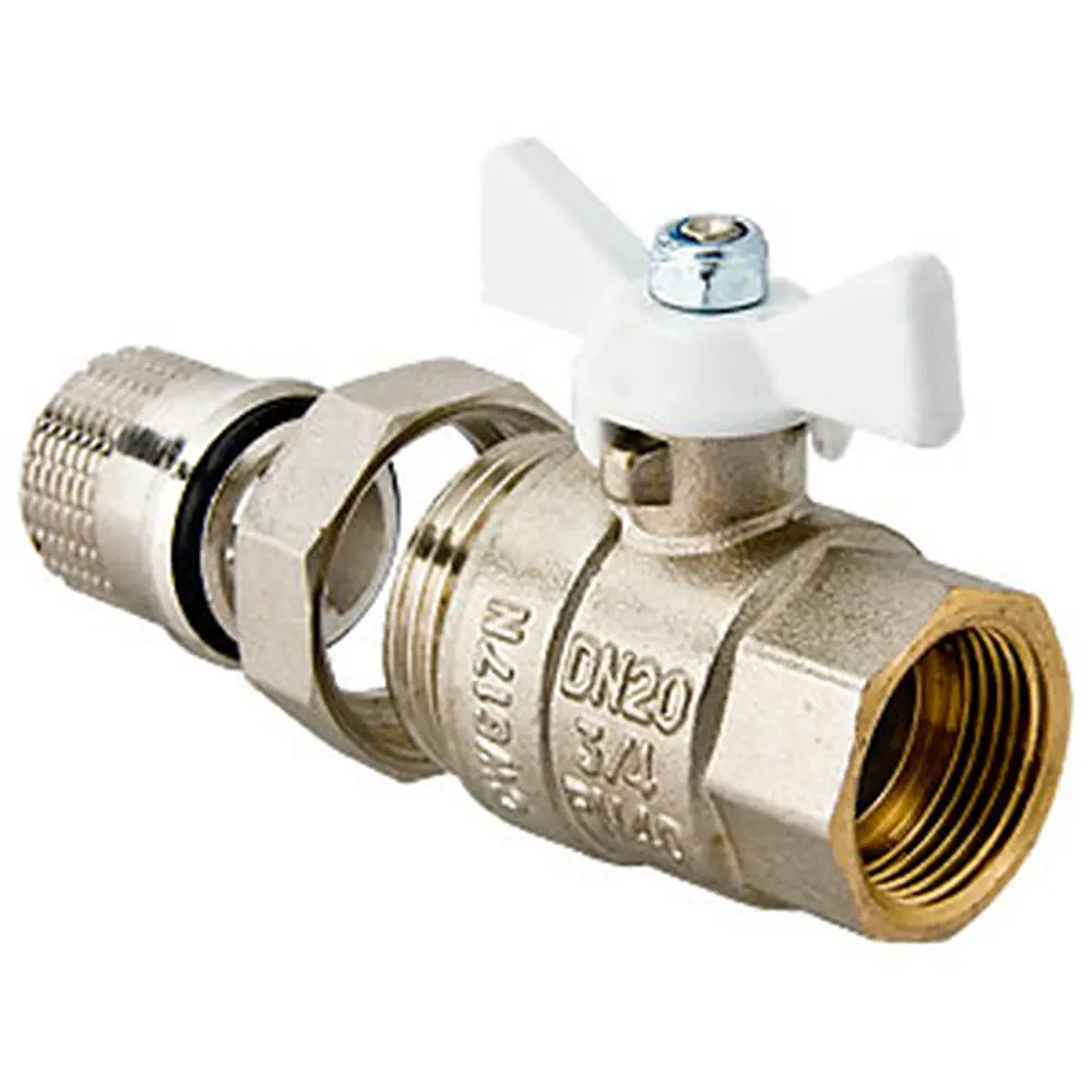 Фото Кран шаровой с американкой прямой Valtec 511965 PN40 3/4" ВР-НР латунь ручка бабочка Фото Кран шаровой с американкой прямой Valtec 511965 PN40 3/4" ВР-НР латунь ручка бабочка