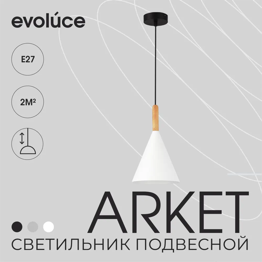 Фото 2 Светильник подвесной Evoluce Arket Sle1255-413-01 1 лампа 2 м² цвет черный Фото 2 Светильник подвесной Evoluce Arket Sle1255-413-01 1 лампа 2 м² цвет черный