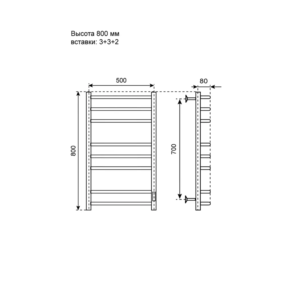 Фото 4 Полотенцесушитель электрический Primoclima Step E Inox 150x800 мм 134 Вт с терморегулятором лесенка цвет полированная нержавеющая сталь Фото 4 Полотенцесушитель электрический Primoclima Step E Inox 150x800 мм 134 Вт с терморегулятором лесенка цвет полированная нержавеющая сталь
