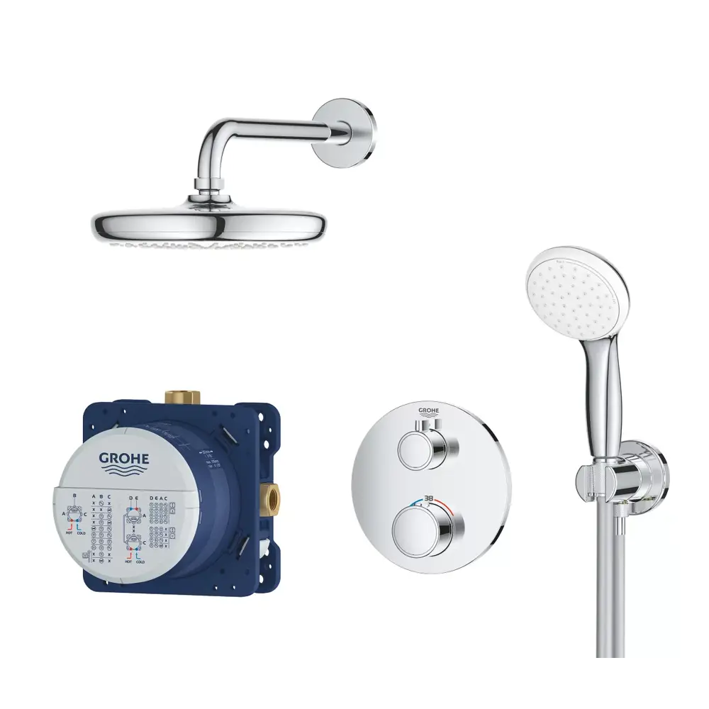 Фото 2 Набор для комплектации душа GROHE Grohtherm с Tempesta 210 цвет хром Фото 2 Набор для комплектации душа GROHE Grohtherm с Tempesta 210 цвет хром