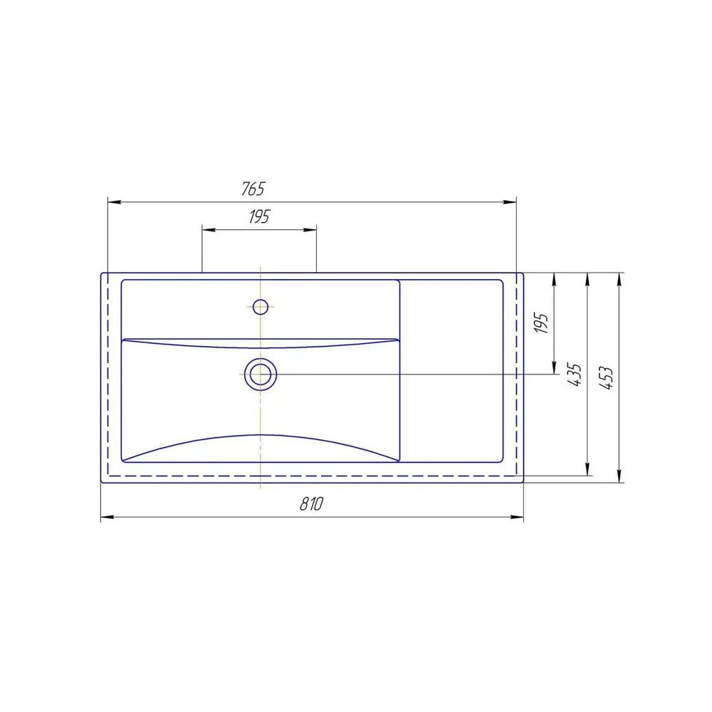 Фото 5 Раковина накладная с крылом Kirovit Фостер 80 см