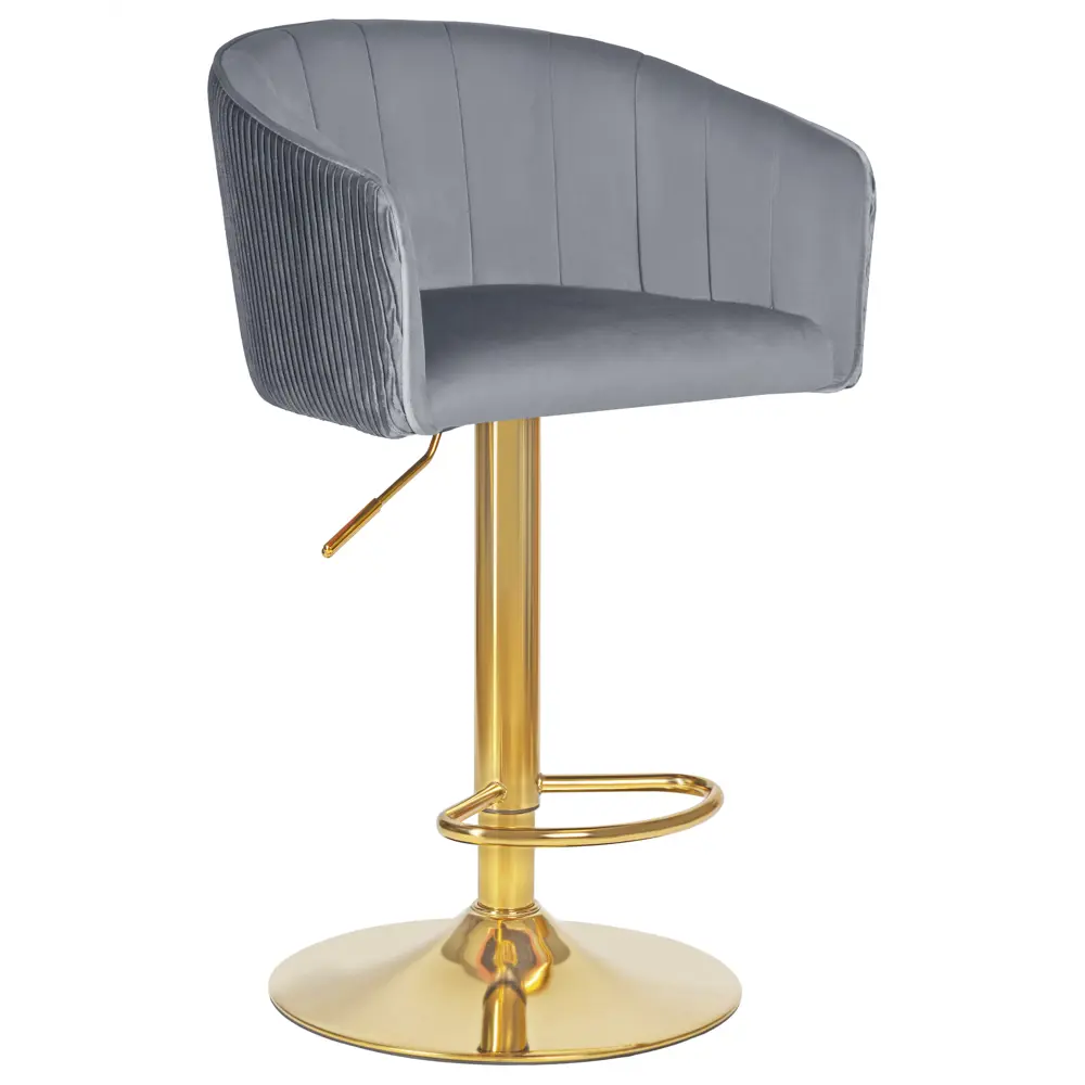 Фото Барный стул Dobrin Darcy gold lm-5025 51x107x46 см цвет серый Фото Барный стул Dobrin Darcy gold lm-5025 51x107x46 см цвет серый
