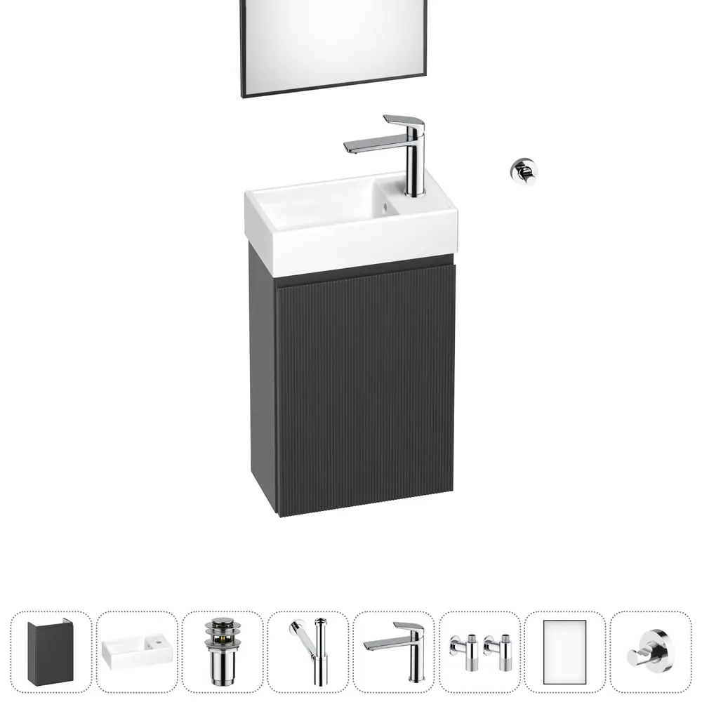 Фото Тумба с раковиной подвесная Wellsee WC Area 20216922R для ванной Фото Тумба с раковиной подвесная Wellsee WC Area 20216922R для ванной