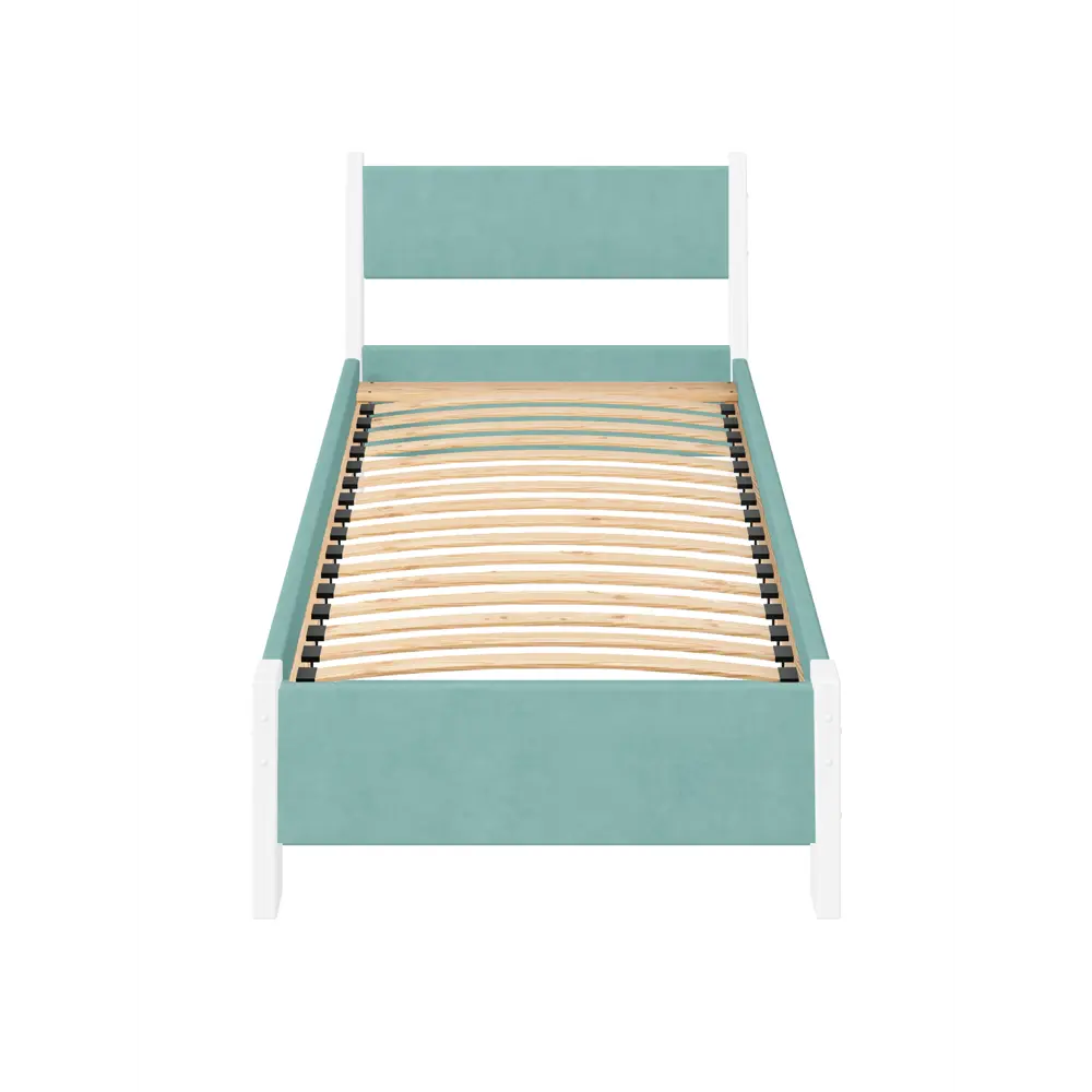 Фото 2 Кровать Solarius Мишка орто основание 100 x 80 x 210 см дерево цвет тиффани;белый Фото 2 Кровать Solarius Мишка орто основание 100 x 80 x 210 см дерево цвет тиффани;белый