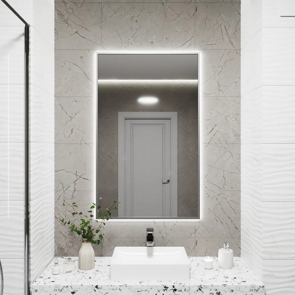 Фото Зеркало со встроенной подсветкой One mirror 10060ссх 60x100 см Фото Зеркало со встроенной подсветкой One mirror 10060ссх 60x100 см
