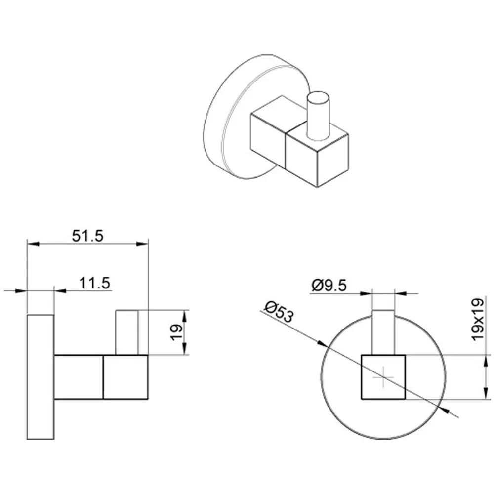 Фото 2 Крючок для ванной комнаты Azario Nessy AZ-73105A одинарный Фото 2 Крючок для ванной комнаты Azario Nessy AZ-73105A одинарный