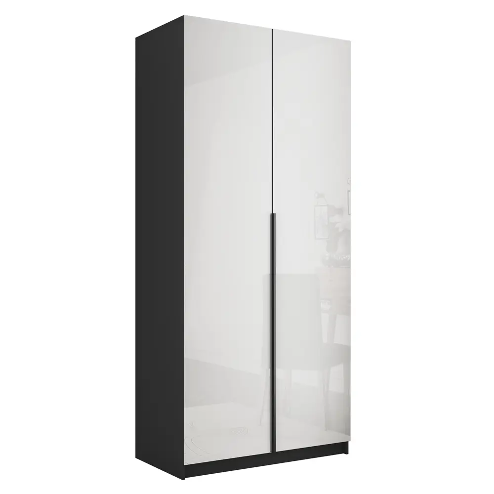 Фото 2 Шкаф Локер Распашной с белым стеклом и полками 101x52.5x220 см Мебельная компания Е1 Серый диамант Фото 2 Шкаф Локер Распашной с белым стеклом и полками 101x52.5x220 см Мебельная компания Е1 Серый диамант