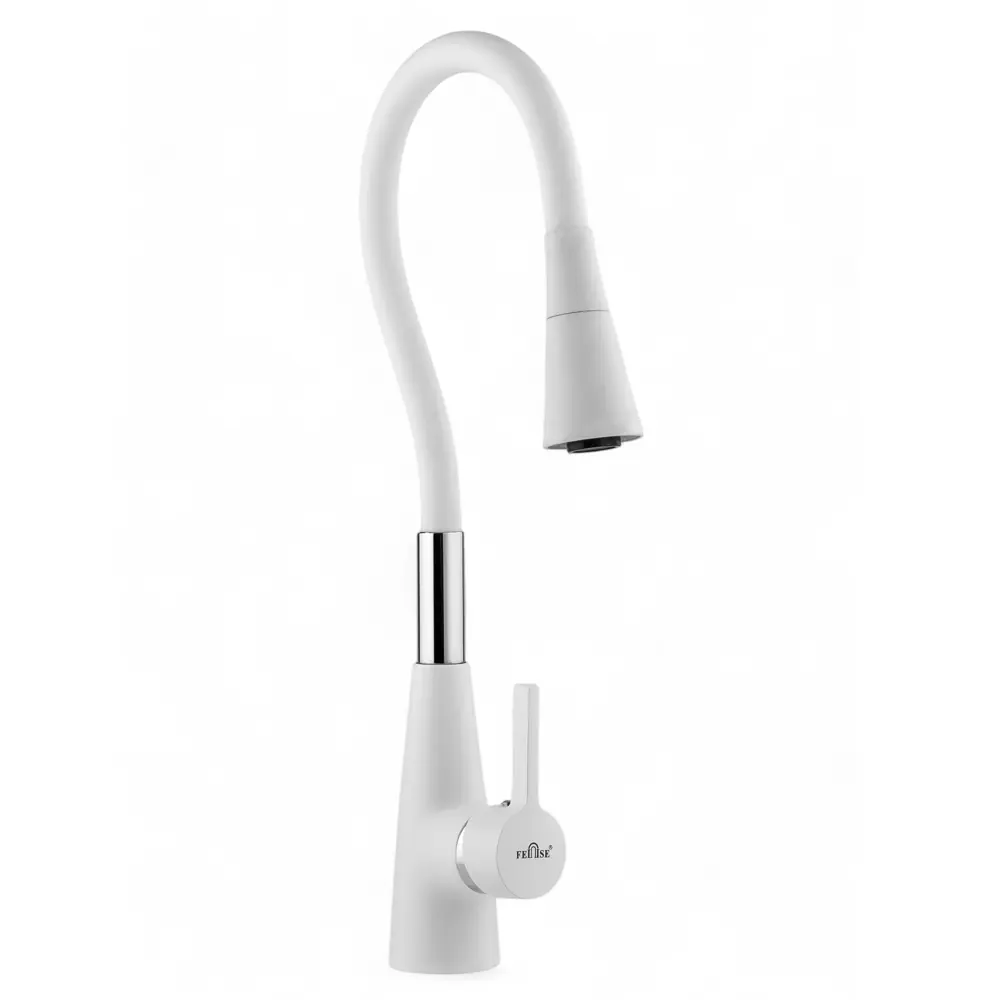 Фото Смеситель для кухни Feinise N49138R3-7 гибкий излив 30 см цвет белый Фото Смеситель для кухни Feinise N49138R3-7 гибкий излив 30 см цвет белый