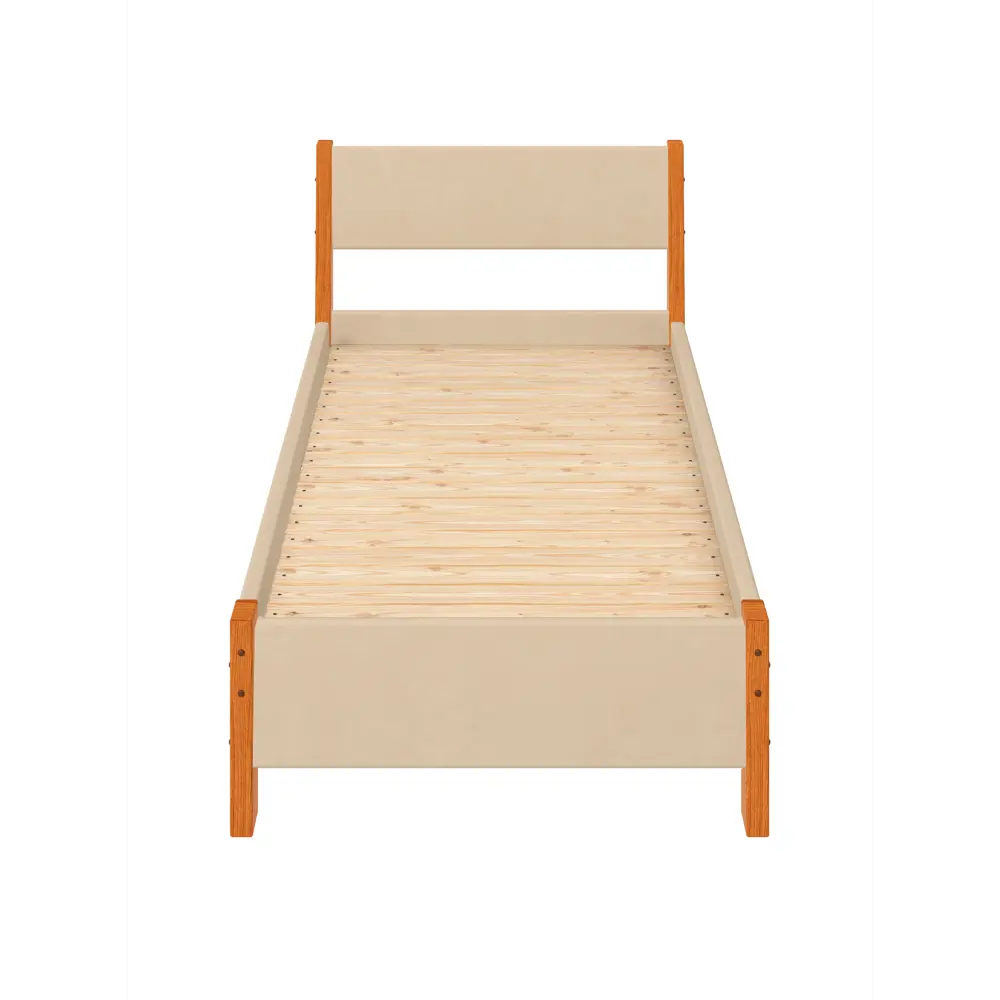 Фото Кровать Solarius Мишка сплошное основание mkr-obiv-rs3-olha90-190-full 100 x 80 x 200 см дерево цвет бежевый/ольха