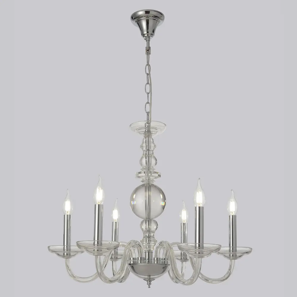Фото 5 Люстра подвесная Crystal Lux Arabesque sp6 chrome 6 ламп 14 м² цвет хром Фото 5 Люстра подвесная Crystal Lux Arabesque sp6 chrome 6 ламп 14 м² цвет хром