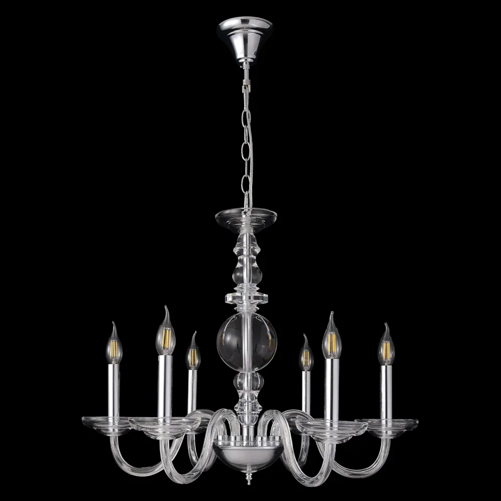 Фото Люстра подвесная Crystal Lux Arabesque sp6 chrome 6 ламп 14 м² цвет хром Фото Люстра подвесная Crystal Lux Arabesque sp6 chrome 6 ламп 14 м² цвет хром