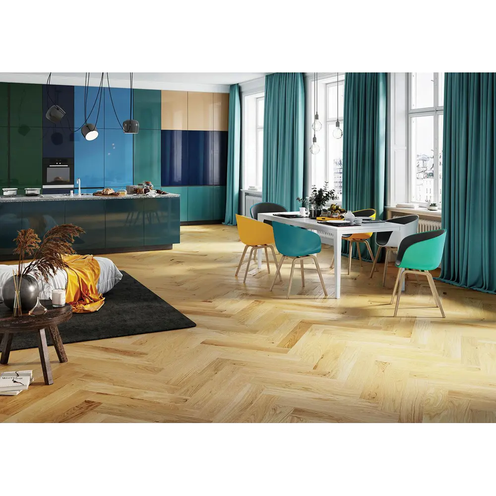 Фото Паркетная доска Barlinek Дуб Caramel Herringbone Optilock 43 класс толщина 14 мм с фаской 0.61 м², цена за упаковку Фото Паркетная доска Barlinek Дуб Caramel Herringbone Optilock 43 класс толщина 14 мм с фаской 0.61 м², цена за упаковку
