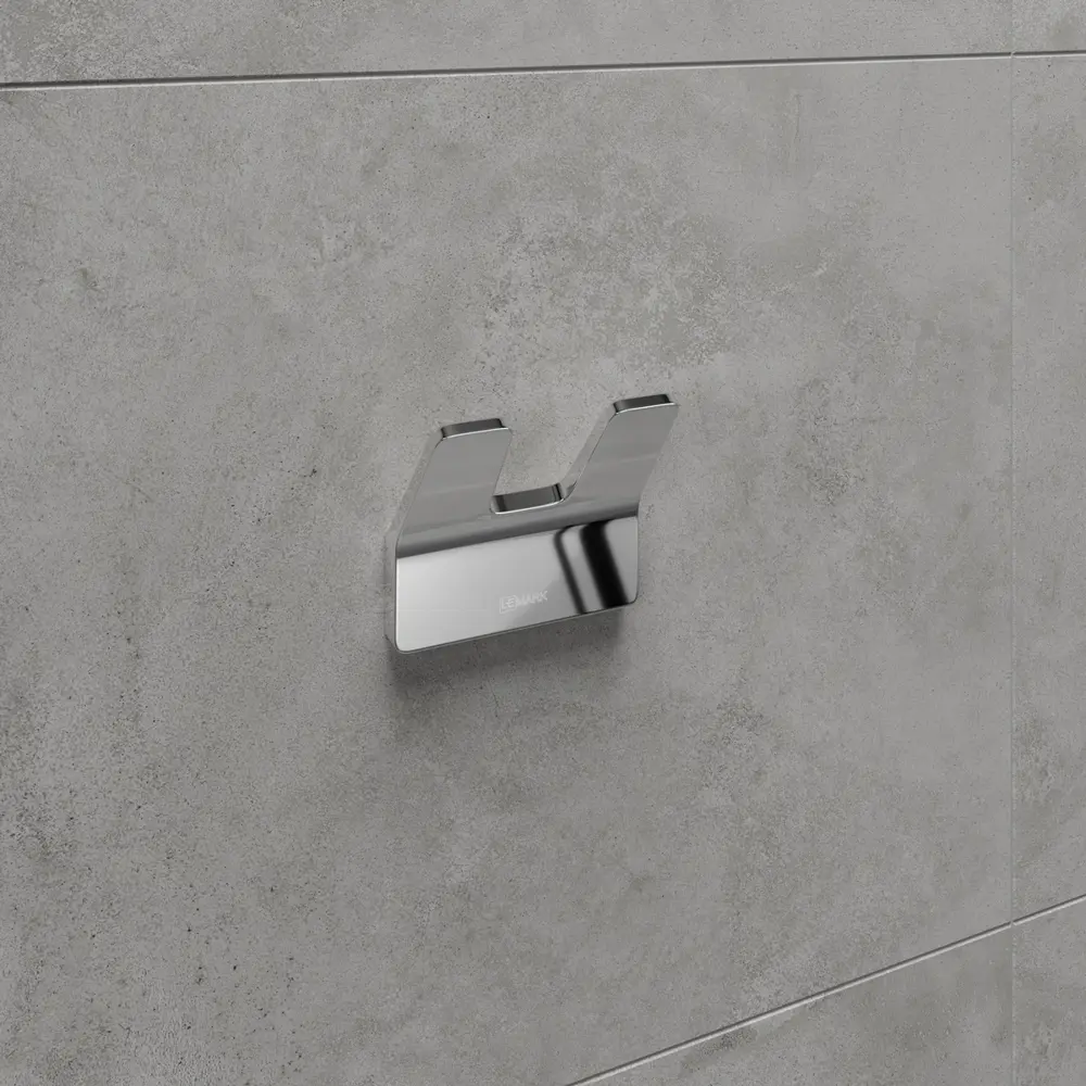 Фото 2 Крючок двойной Lemark Smooth Line для полотенец и халатов хром 9711004