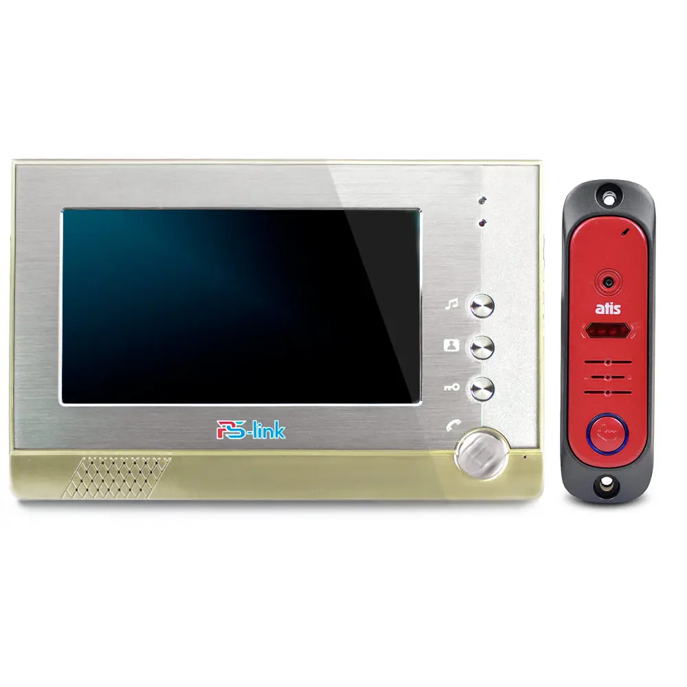 Фото Комплект видеодомофона Ps-link VDI34-AT380HR-R 7" цвет жёлтый/золото Фото Комплект видеодомофона Ps-link VDI34-AT380HR-R 7" цвет жёлтый/золото