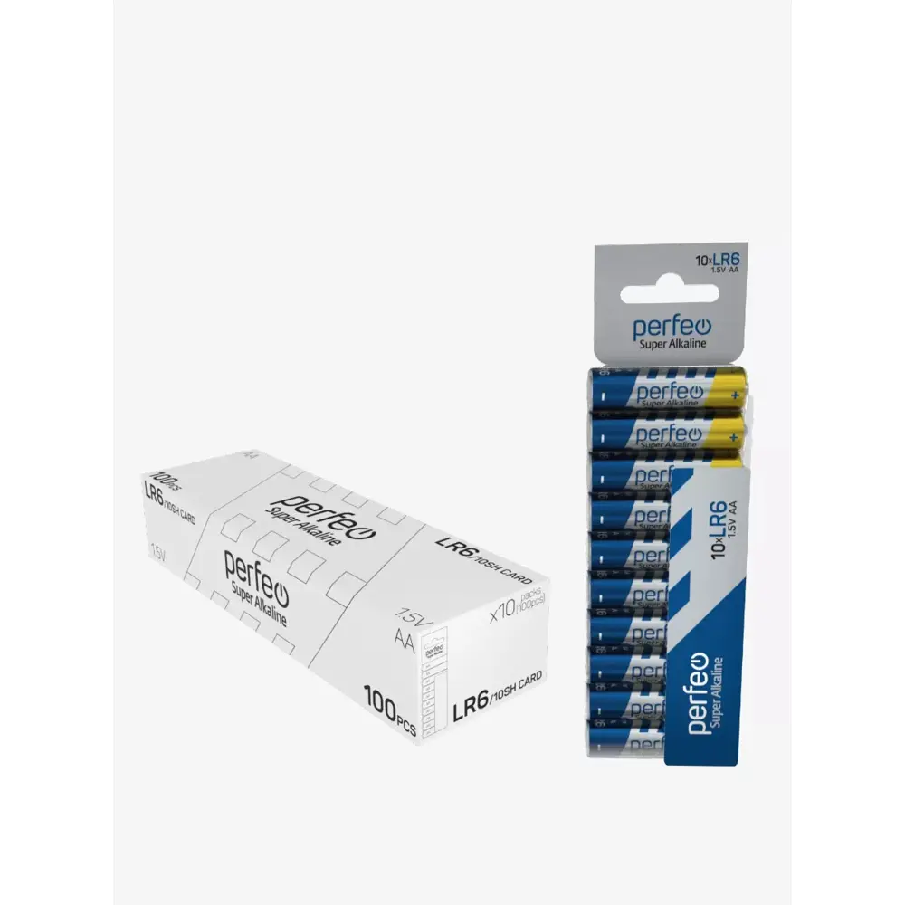 Фото Батарейка Perfeo алкалиновая LR06 AA/10SHRINK сard 100 шт. Фото Батарейка Perfeo алкалиновая LR06 AA/10SHRINK сard 100 шт.