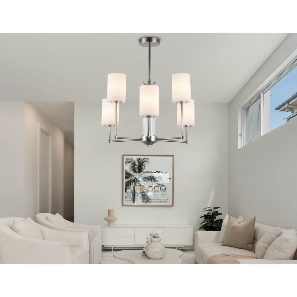 Фото 5 Люстра на штанге Ambrella light High light Lh56211 6 ламп 20 м² цвет белый матовый, никель Фото 5 Люстра на штанге Ambrella light High light Lh56211 6 ламп 20 м² цвет белый матовый, никель