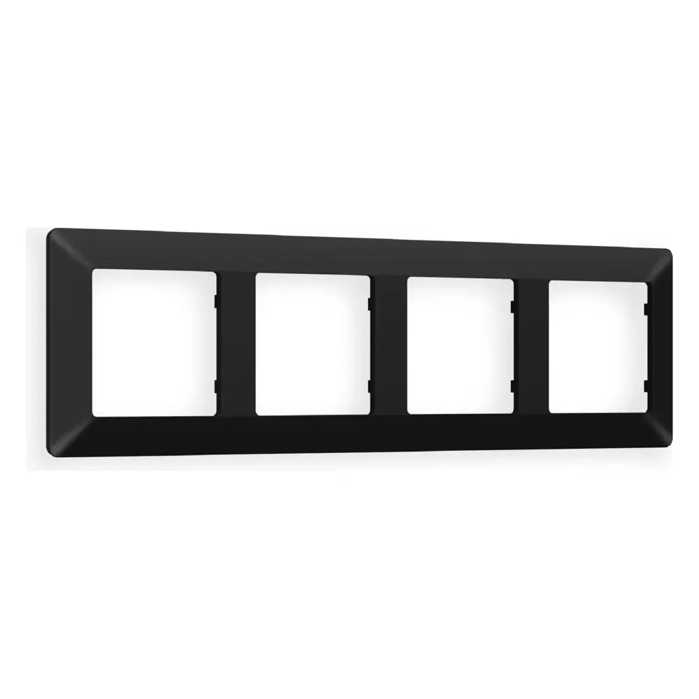 Фото Рамка для розеток и выключателей Ambrella volt Alfa Line AF110704 4 поста цвет черный матовый Фото Рамка для розеток и выключателей Ambrella volt Alfa Line AF110704 4 поста цвет черный матовый