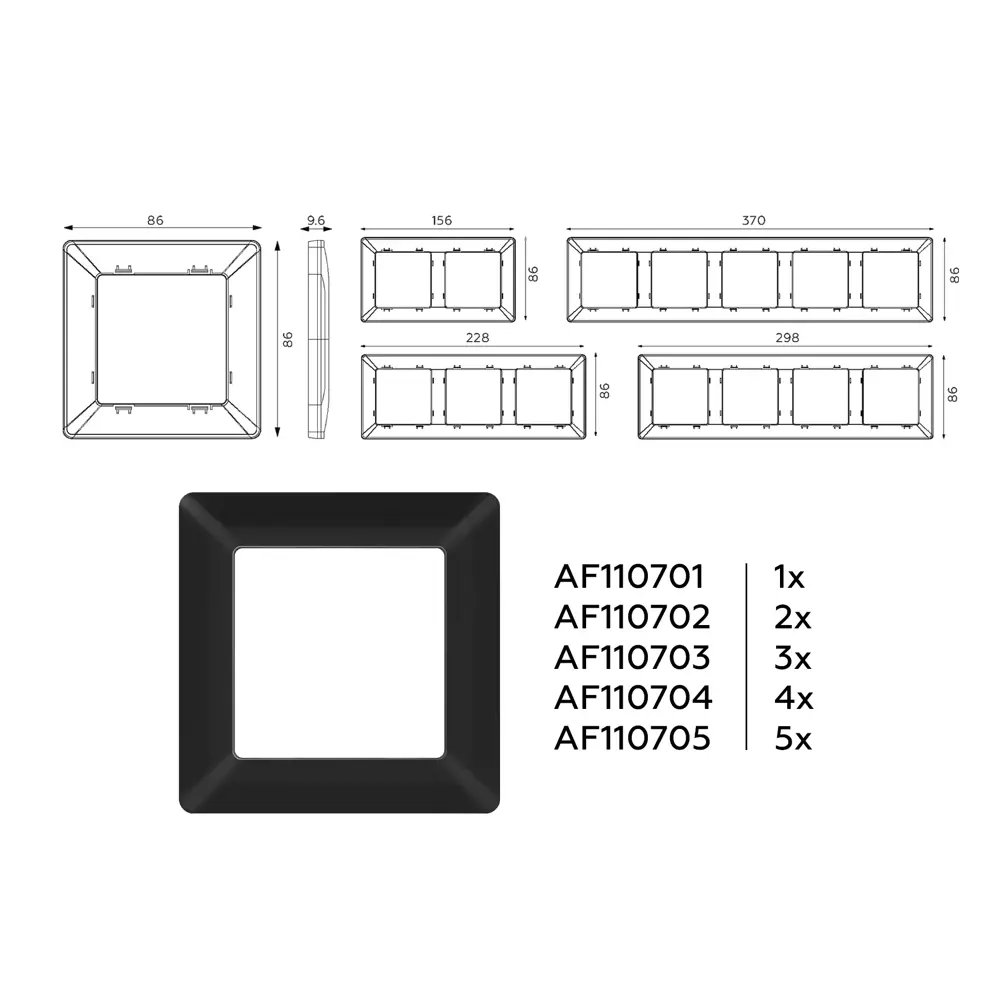 Фото 4 Рамка для розеток и выключателей Ambrella volt Alfa Line AF110704 4 поста цвет черный матовый Фото 4 Рамка для розеток и выключателей Ambrella volt Alfa Line AF110704 4 поста цвет черный матовый