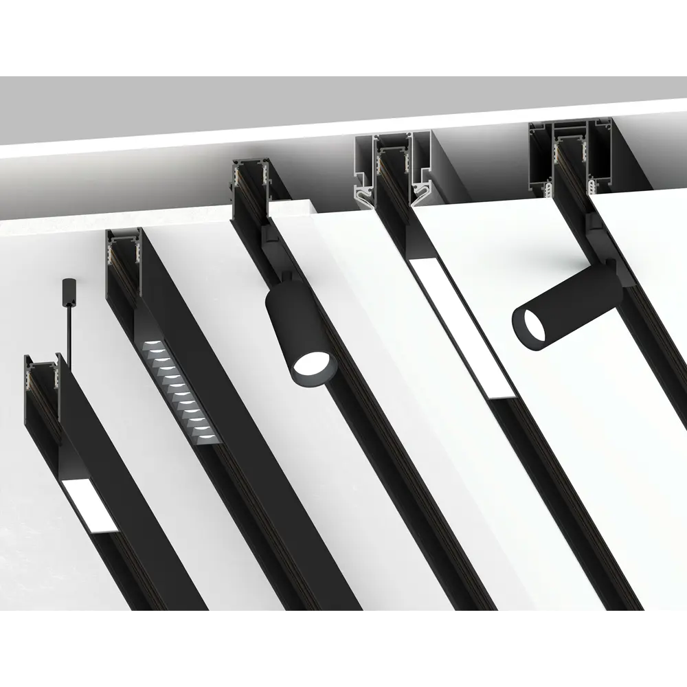 Фото 9 Профиль для монтажа трекового шинопровода Magnetic Ambrella Light серия-GL Track System GL3344 цвет алюминий