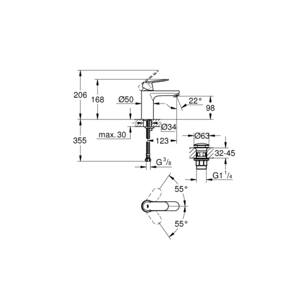 Фото 2 Смеситель для раковины Grohe 23926000 однорычажный цвет хром Фото 2 Смеситель для раковины Grohe 23926000 однорычажный цвет хром