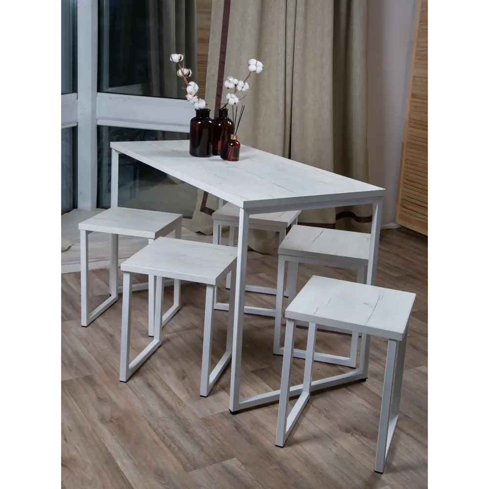 Фото Стол прямоугольный Diko loft 120x70 см лдсп цвет белый крафт Фото Стол прямоугольный Diko loft 120x70 см лдсп цвет белый крафт