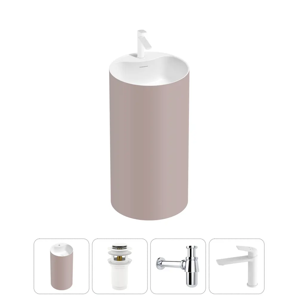Фото Напольная раковина отдельностоящая Wellsee Chalice Perfection 20213114R размер 45x45x85 см, с донным клапаном, сифоном и смесителем Фото Напольная раковина отдельностоящая Wellsee Chalice Perfection 20213114R размер 45x45x85 см, с донным клапаном, сифоном и смесителем
