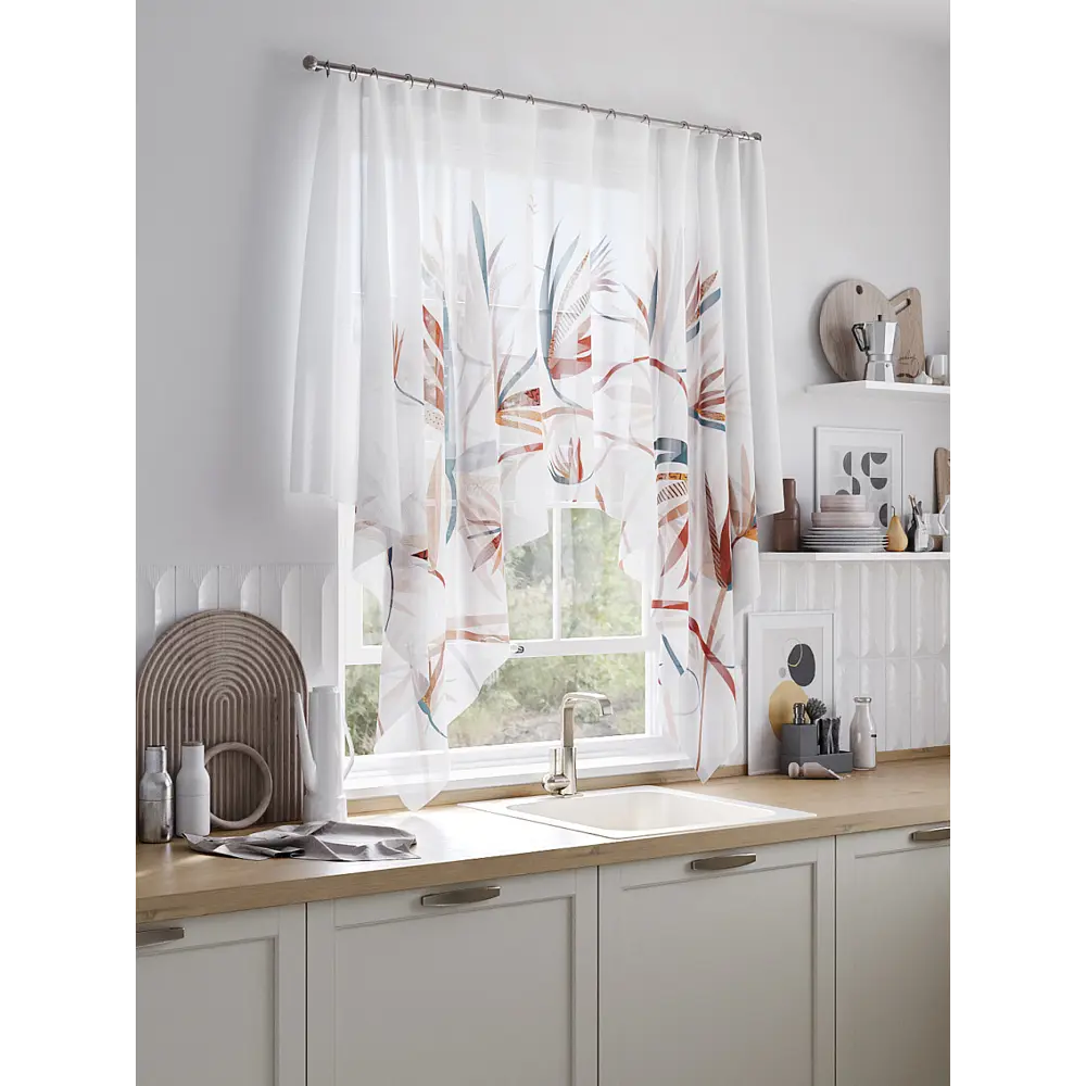 Фото Тюль Helga Базовая коллекция HH534366 на шторной ленте 145x200 см цвет белый, синий, красный, оранжевый, голубой Фото Тюль Helga Базовая коллекция HH534366 на шторной ленте 145x200 см цвет белый, синий, красный, оранжевый, голубой