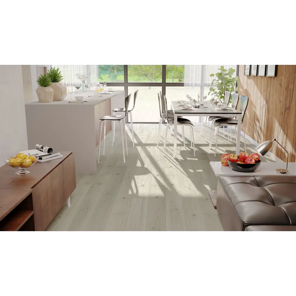 Фото Паркетная доска Barlinek Ясень Meringue Grande 43 класс толщина 14 мм с фаской 2.77 м², цена за упаковку