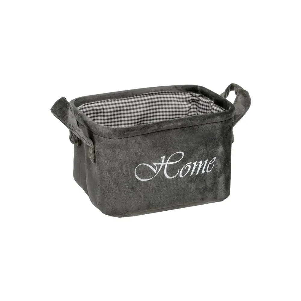 Фото 2 Корзина Handy home 16x12x21 см велюр цвет серый Фото 2 Корзина Handy home 16x12x21 см велюр цвет серый