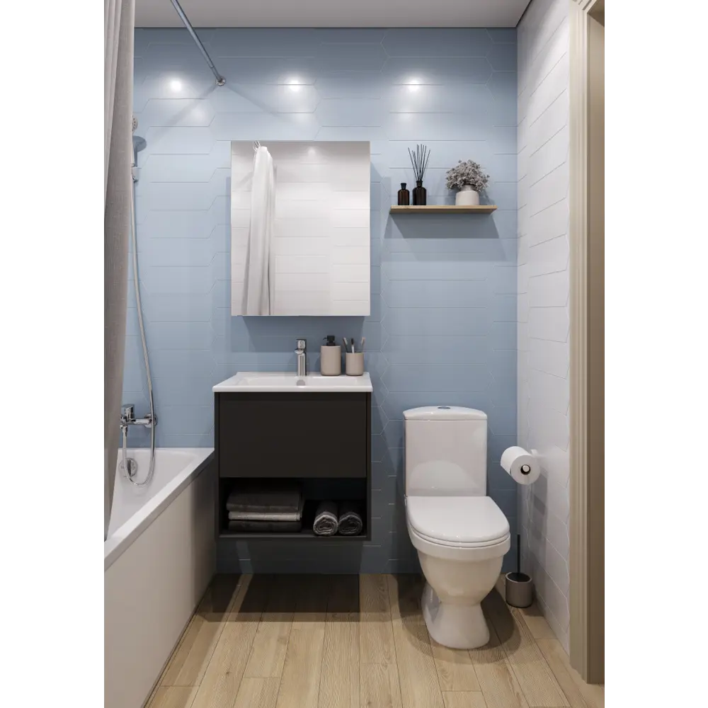 Фото 5 Тумба с раковиной для ванной AQUATON 1A2883V3A4820 Форм 60 антрацит, раковина Элина 60 Фото 5 Тумба с раковиной для ванной AQUATON 1A2883V3A4820 Форм 60 антрацит, раковина Элина 60