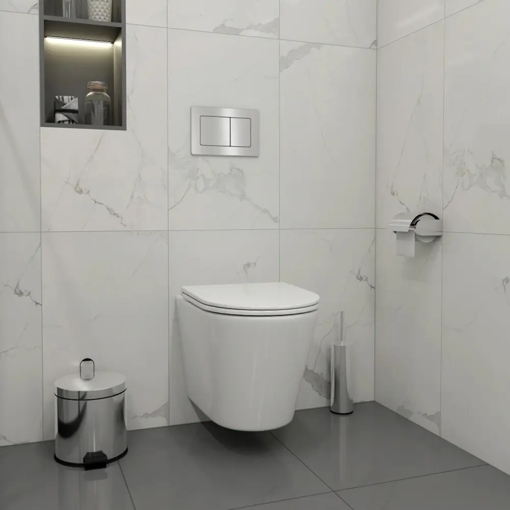 Фото 4 Инсталляция с унитазом комплект 5 в 1 Teymi F13412 унитаз подвесной безободковый Solli кнопка нержавеющая сталь Фото 4 Инсталляция с унитазом комплект 5 в 1 Teymi F13412 унитаз подвесной безободковый Solli кнопка нержавеющая сталь