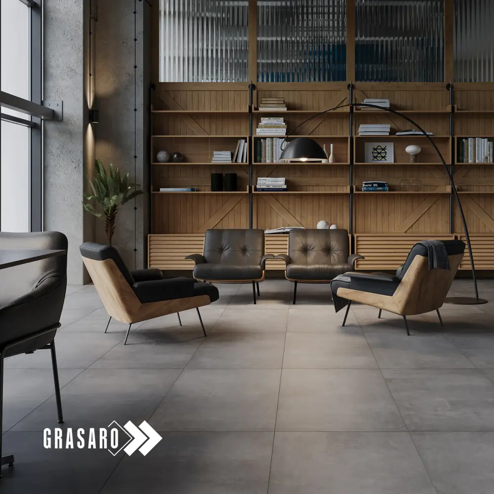 Фото Керамогранит Grasaro Beton G-1102/MR/600x600 60x60см цвет серый Фото Керамогранит Grasaro Beton G-1102/MR/600x600 60x60см цвет серый