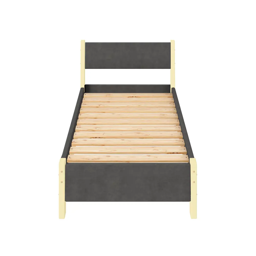 Фото 3 Кровать Solarius Мишка реечное основание mkr-obiv-rs17-van90-190 100 x 80 x 200 см дерево цвет темно-серый/ванильный Фото 3 Кровать Solarius Мишка реечное основание mkr-obiv-rs17-van90-190 100 x 80 x 200 см дерево цвет темно-серый/ванильный