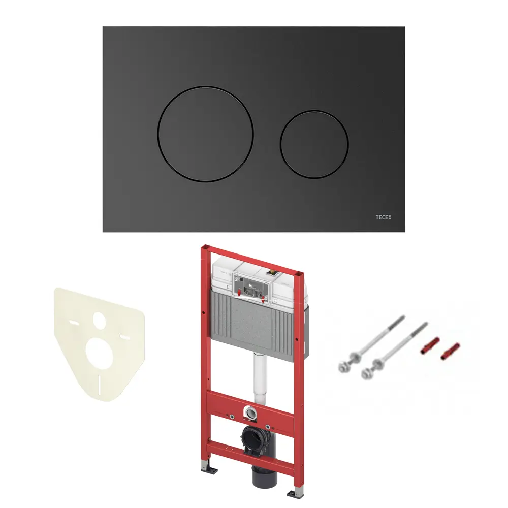 Фото Инсталляция для унитаза Tece с пластиковой клавишей смыва Teceloop графит металлик Фото Инсталляция для унитаза Tece с пластиковой клавишей смыва Teceloop графит металлик