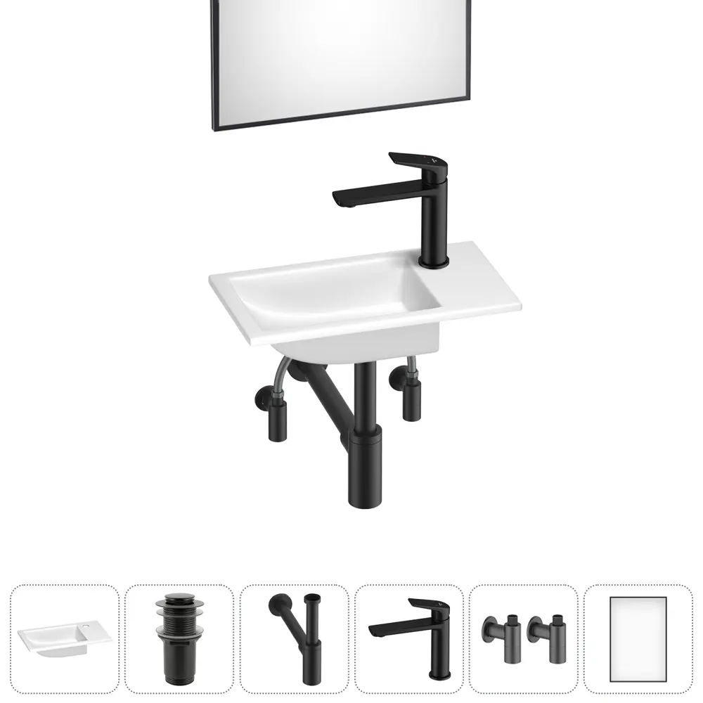 Фото Мини-раковина для ванной или туалета Wellsee WC Area 202011878 комплект для санузла