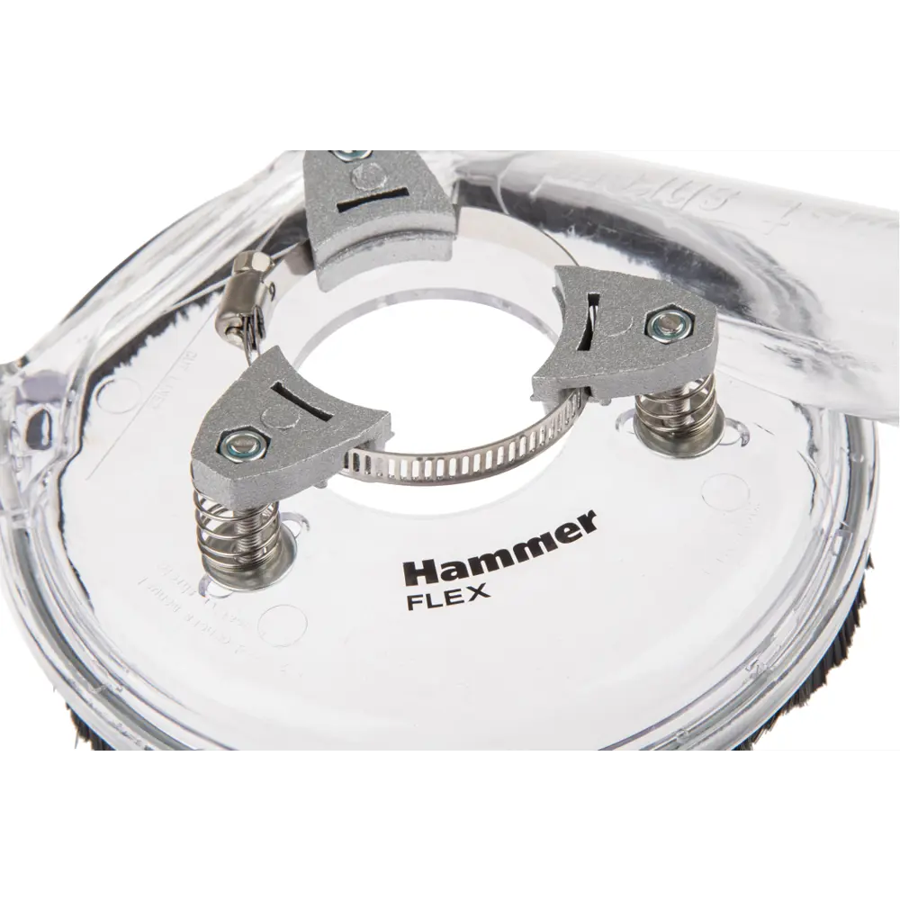 Фото 3 Кожух для УШМ Hammer Flex DS125А 125мм с щеткой, прозрачный Фото 3 Кожух для УШМ Hammer Flex DS125А 125мм с щеткой, прозрачный