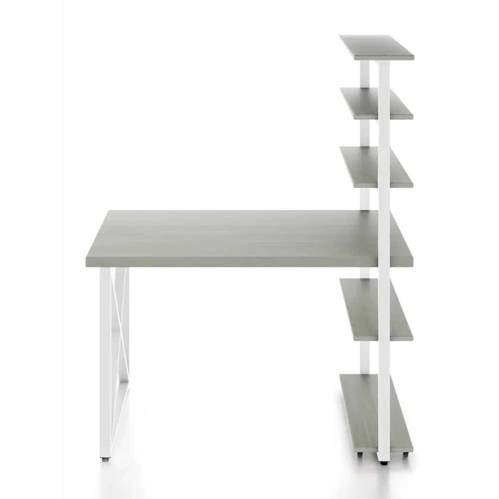Фото Стол Solarius loft с 5 полками столешница 40 мм 60x145x120 см крестообразные ножки сосна цвет платиновый Фото Стол Solarius loft с 5 полками столешница 40 мм 60x145x120 см крестообразные ножки сосна цвет платиновый