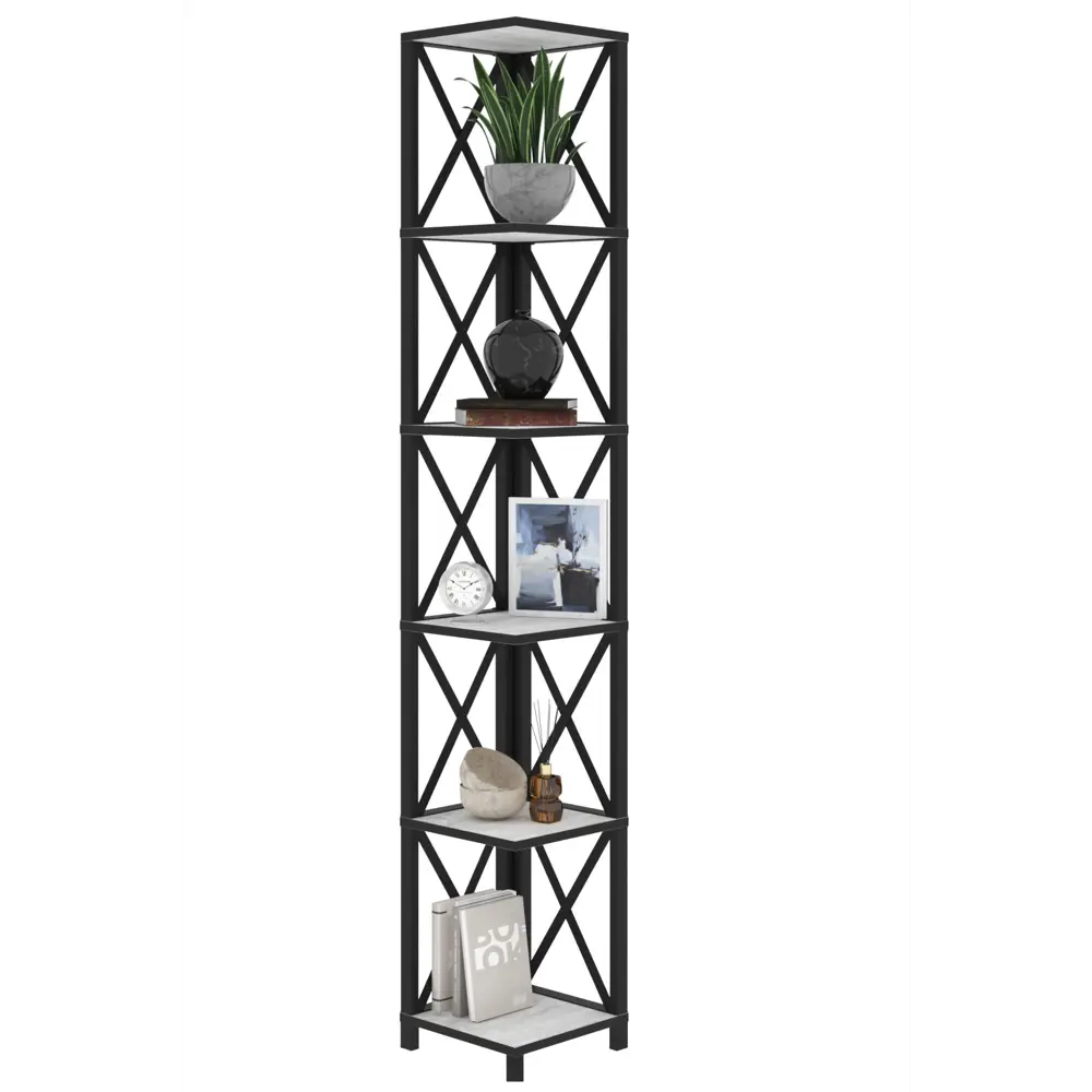 Фото Стеллаж с полками Make mebel 29x182x29 см нагрузка до 20 кг металл цвет серый Фото Стеллаж с полками Make mebel 29x182x29 см нагрузка до 20 кг металл цвет серый