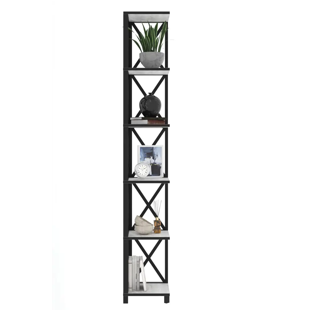 Фото 2 Стеллаж с полками Make mebel 29x182x29 см нагрузка до 20 кг металл цвет серый Фото 2 Стеллаж с полками Make mebel 29x182x29 см нагрузка до 20 кг металл цвет серый