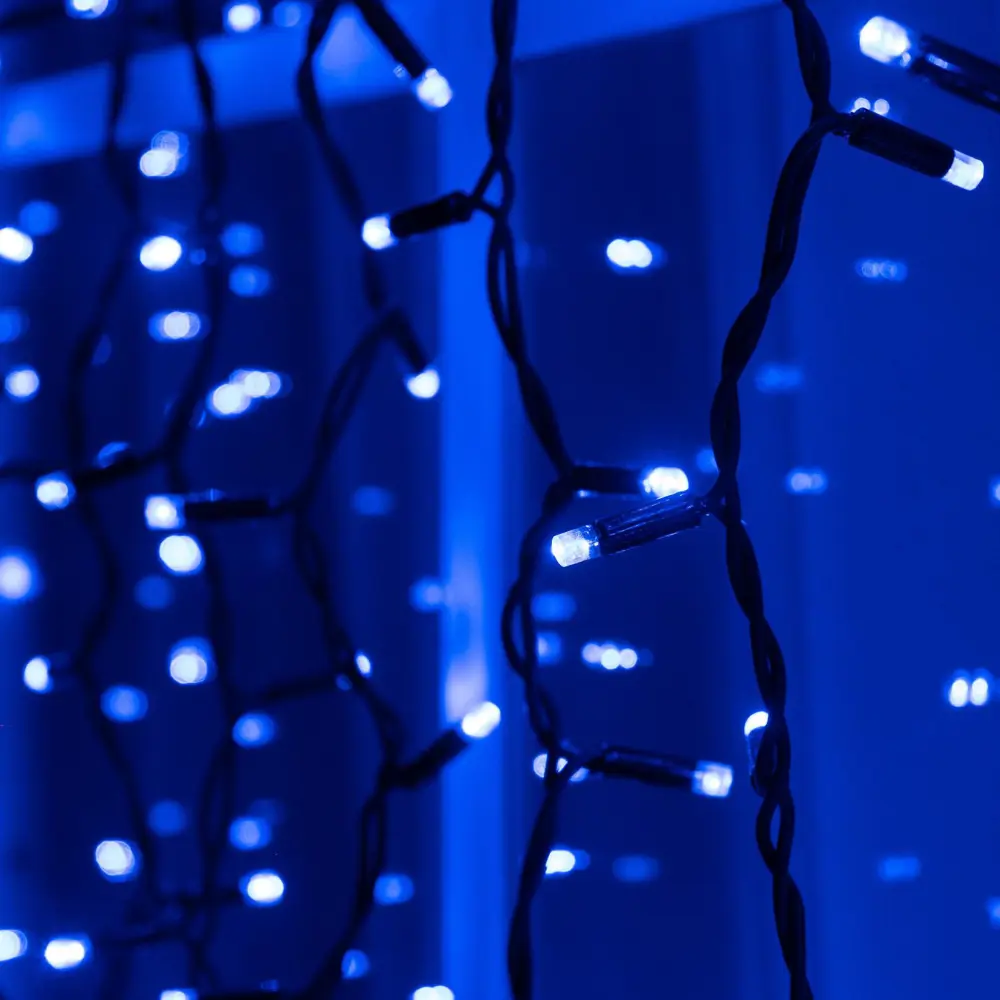 Фото 4 Электрогирлянда комнатная Luazon Lighting 5204426 Занавес 2x1.5м 360 ламп синий 1 режим работы Фото 4 Электрогирлянда комнатная Luazon Lighting 5204426 Занавес 2x1.5м 360 ламп синий 1 режим работы
