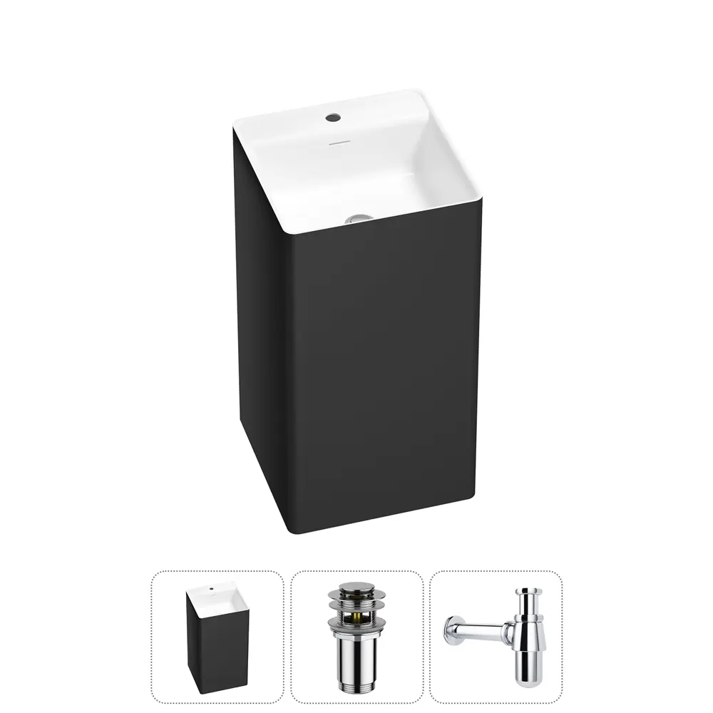 Фото Напольная раковина отдельностоящая Wellsee Pure BY Wellsee 20213286R размер 45x45x85 см, с донным клапаном и сифоном Фото Напольная раковина отдельностоящая Wellsee Pure BY Wellsee 20213286R размер 45x45x85 см, с донным клапаном и сифоном