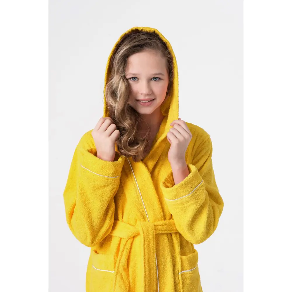 Фото 2 Банный халат Everliness 401-146-Л размер 11 лет цвет жёлтый/золотой Фото 2 Банный халат Everliness 401-146-Л размер 11 лет цвет жёлтый/золотой