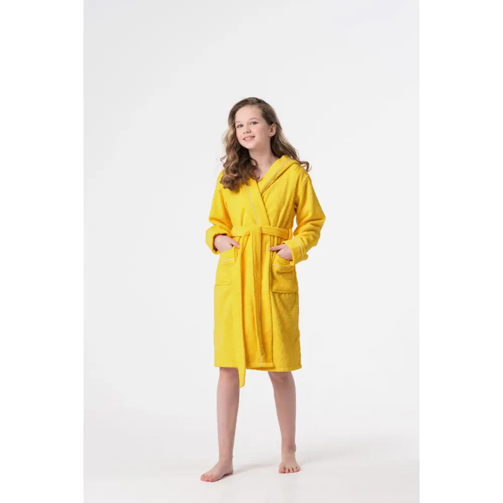 Фото Банный халат Everliness 401-146-Л размер 11 лет цвет жёлтый/золотой Фото Банный халат Everliness 401-146-Л размер 11 лет цвет жёлтый/золотой