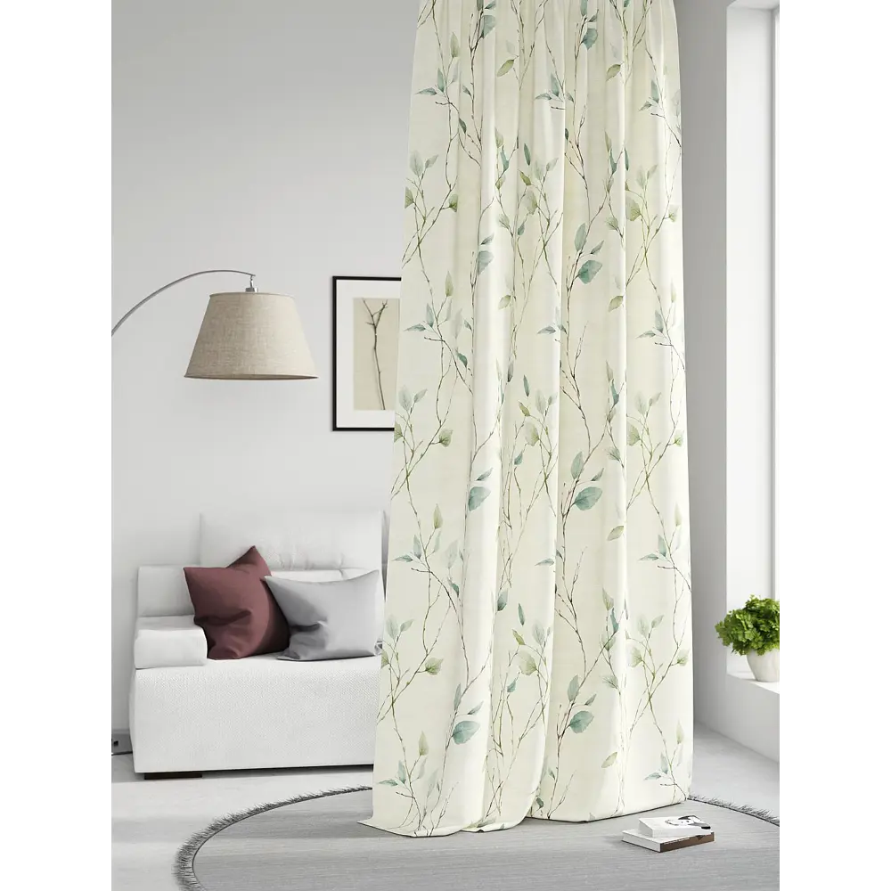 Фото Штора на шторной ленте Comfy Way Нилсти - 21 CW593021-260, 260x150 см, цвет зеленый