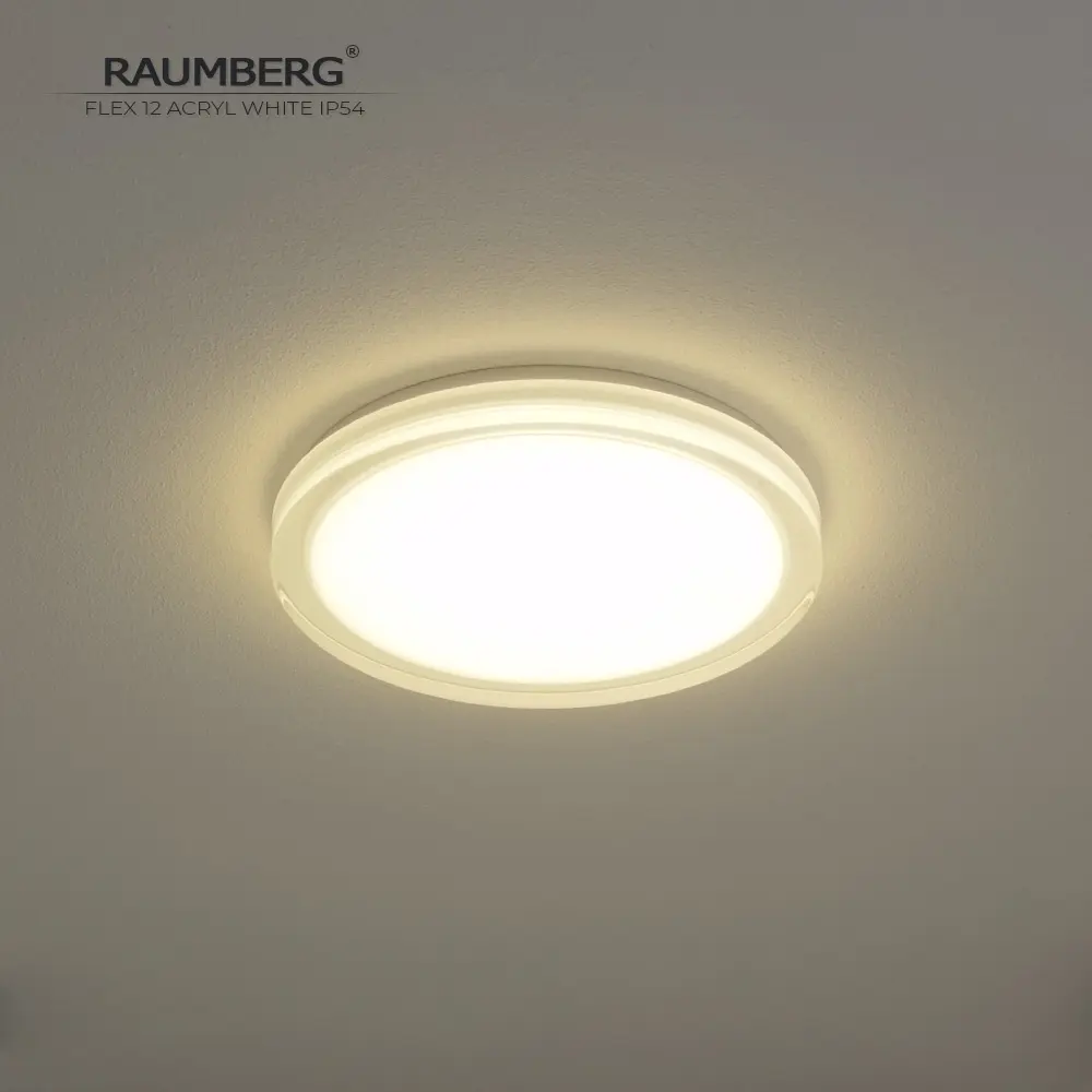 Фото Светильник точечный встраиваемый светодиодный влагозащищенный Raumberg Flex 12 acryl IP54 под отверстие 65 мм 12 Вт теплый белый (желтый) свет цвет белый Фото Светильник точечный встраиваемый светодиодный влагозащищенный Raumberg Flex 12 acryl IP54 под отверстие 65 мм 12 Вт теплый белый (желтый) свет цвет белый